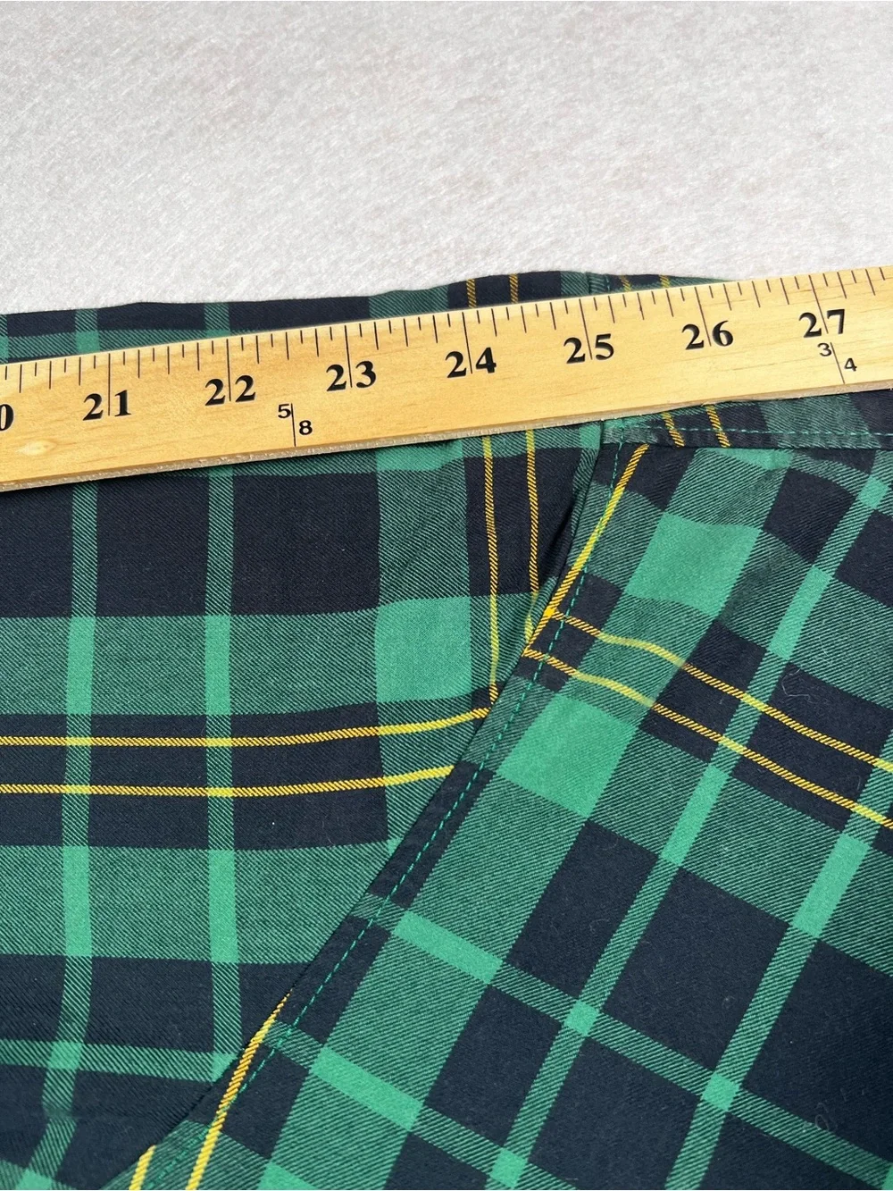 The North Face Mens Green Navy Plaid Button Down Shirt Outdoor Gorpcore Casual